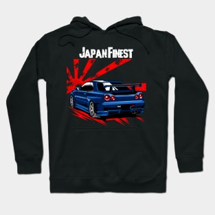 Nissan Skyline R 34 Blue JDM Hoodie